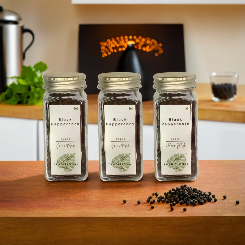 100% Natural Black Peppercorn Pack of 3