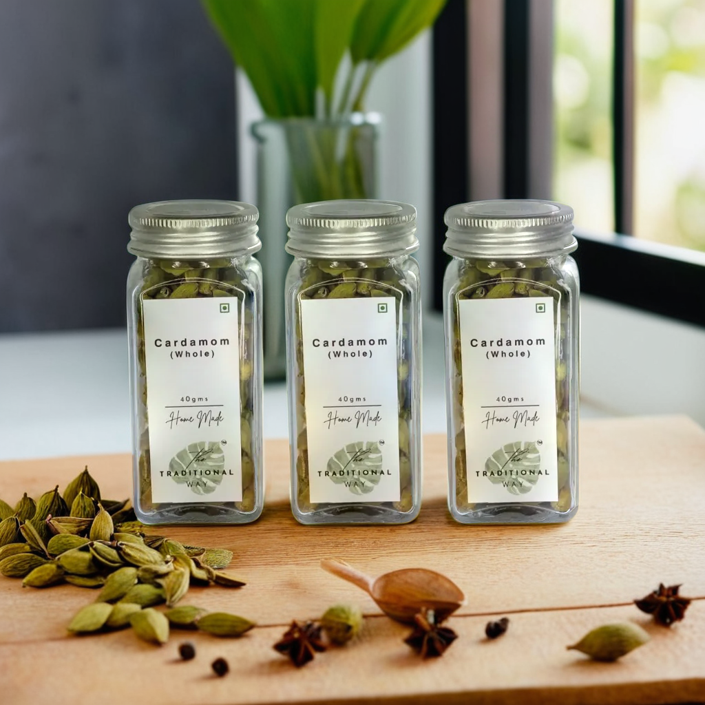 100% Natural Cardamom (Whole) Pack of 3