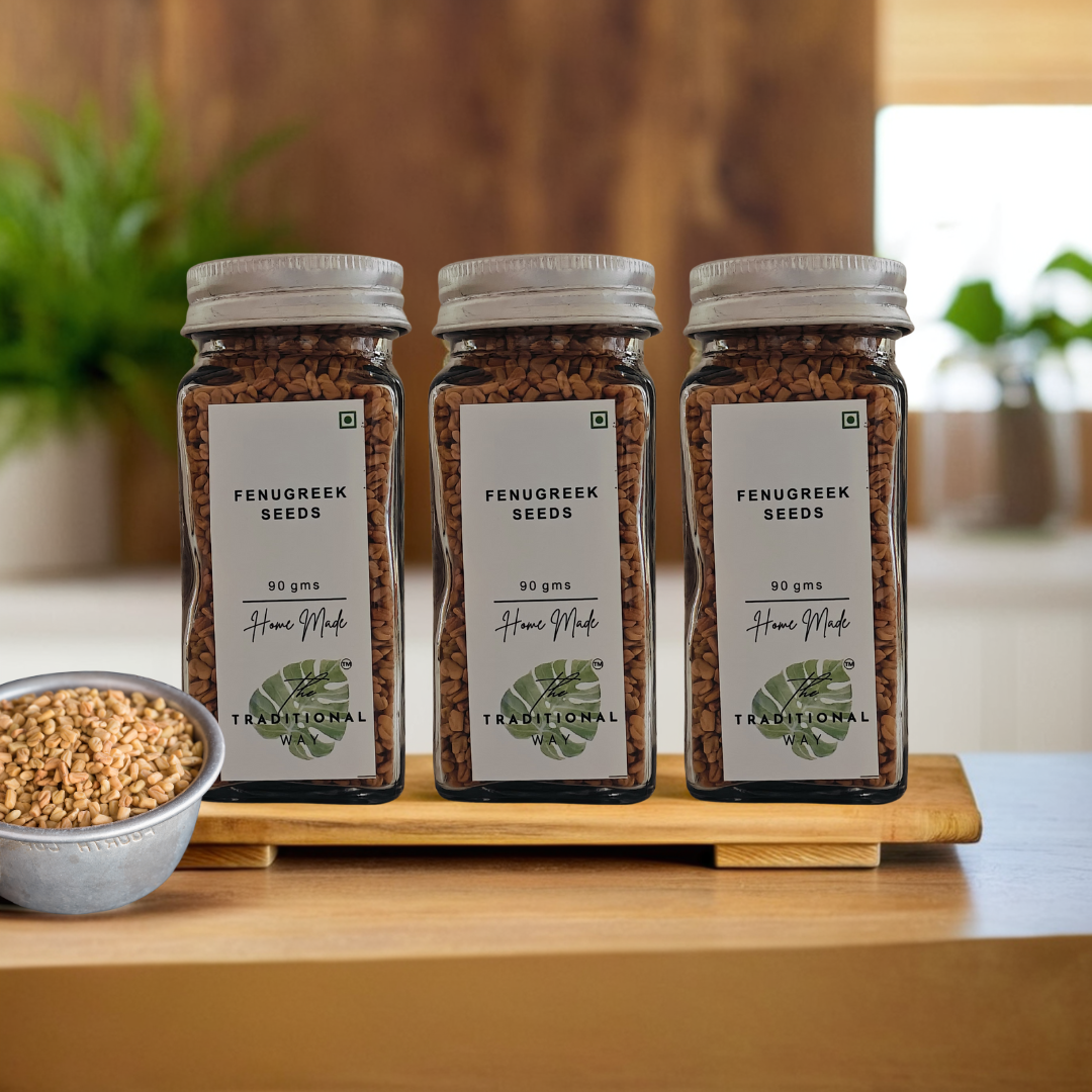 100% Natural Fenugreek Seeds (Methi) Pack of 3