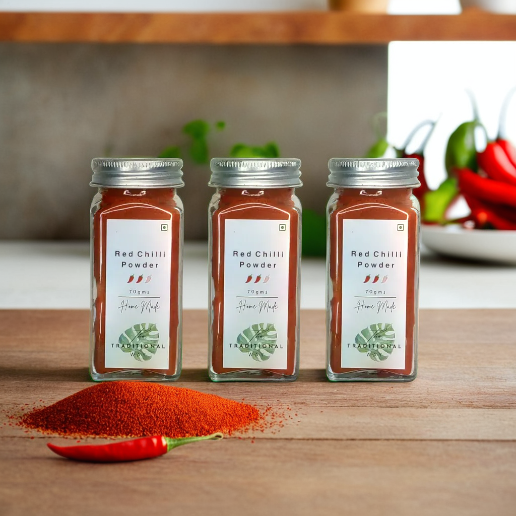 100% Natural Red Chilli Powder Pack of 3